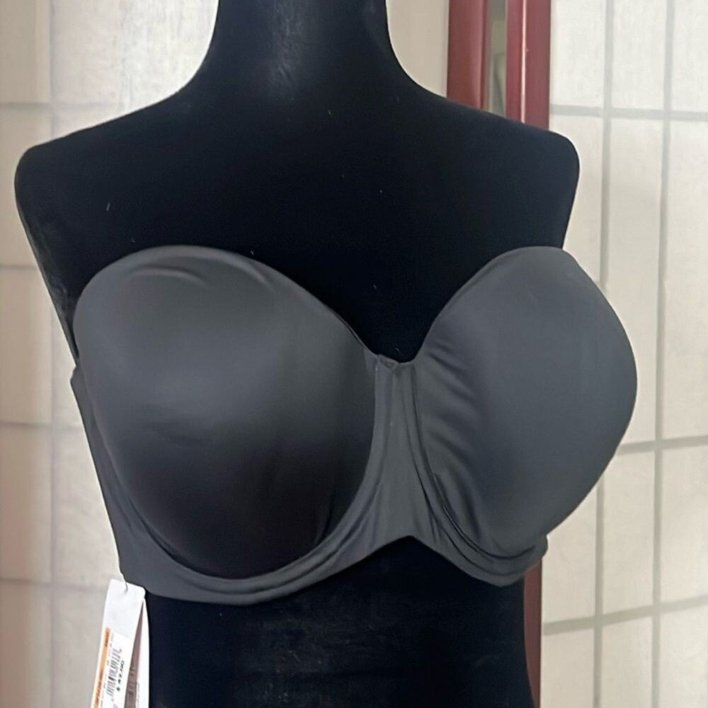 CALVIN KLEIN STRAPLESS T SHIRT UNDERWOOD WIRE BLACK BRA SIZE 38DD